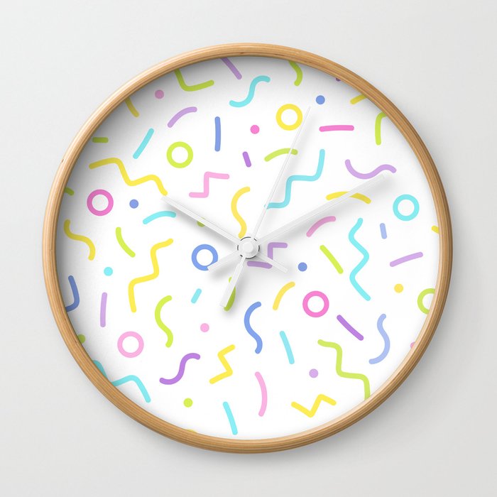 Fig. 051 Memphis Style Rainbow Sprinkles Wall Clock