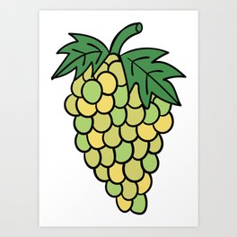 Doodle Grapes Art Print