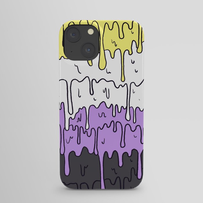 Cute Pride Pastel Melting Pride Design, Non Binary flag iPhone Case
