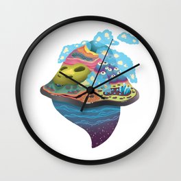 Flying island Wall Clock