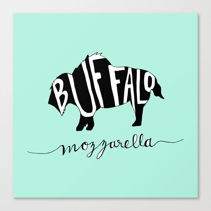Buffalo Mozzarella Teal Canvas Print