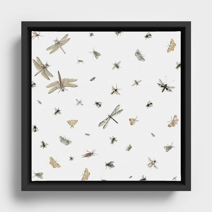 Insect pattern Framed Canvas