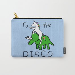 To The Disco (Unicorn Riding Triceratops) Carry-All Pouch