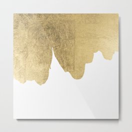 Modern Elegant Abstract Gold White Contemporary Art Metal Print | Goldart, Elegantbrushstrokes, Stylish, Elegant, Gold, Goldandwhite, Minimalist, Contemporary, Artistic, Modern 