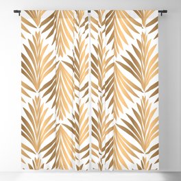 Art Deco Vintage Gold Seamless Pattern With White Shimmer Blackout Curtain