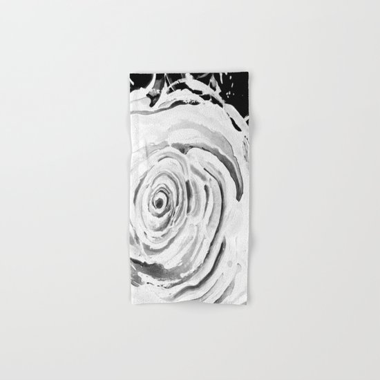 Roses For A Romantic Heart, Black and White Hand & Bath Towel