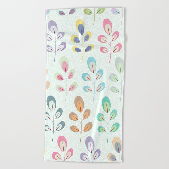 Colorful Leaves III Beach Towel