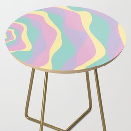 Ebb and Flow 4 - Pastel Pink, Yellow, Purple and Green Side Table