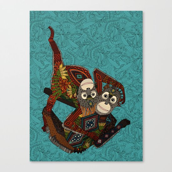 orangutans blue Canvas Print