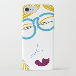 The lady with glasses iPhone Case