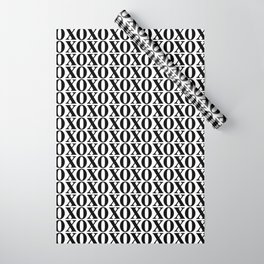 Black XOXO Wrapping Paper