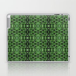 Liquid Light Series 62 ~ Green & Grey Abstract Fractal Pattern Laptop Skin