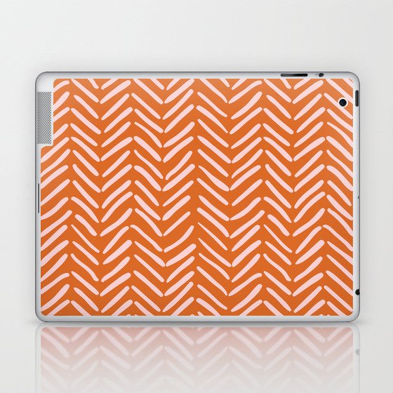 Arrow Lines Pattern in Orange Pink 1 Laptop & iPad Skin