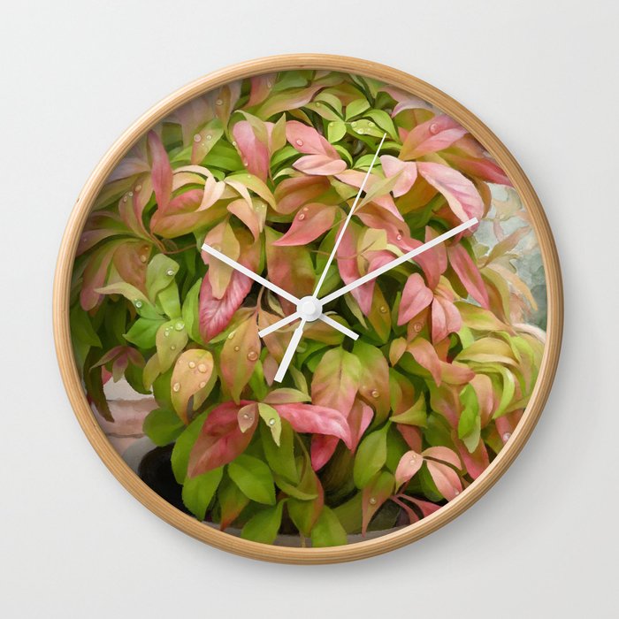 Leaves and Dew Wall Clock