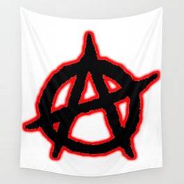 ANARCHIST SIGN WITH RED SHADOW. Wall Tapestry