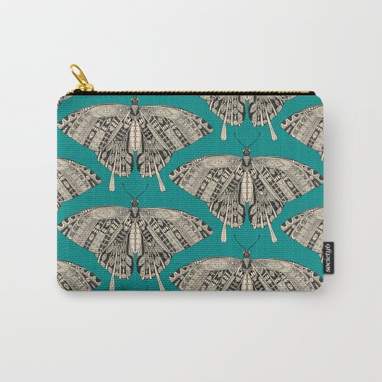 swallowtail butterfly teal black Carry-All Pouch