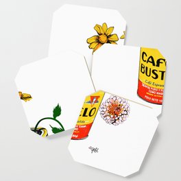 Coffee and Flowers for Breakfast Coaster