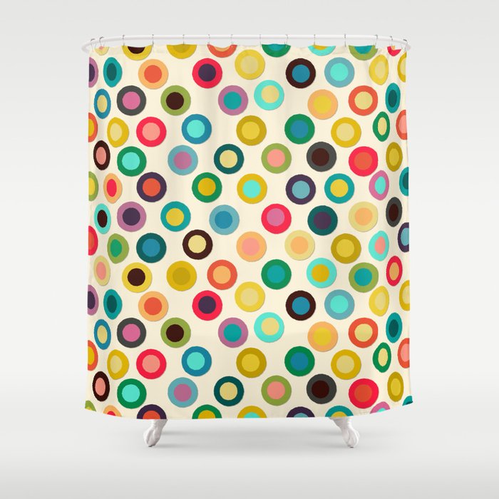 ivory pop spot Shower Curtain