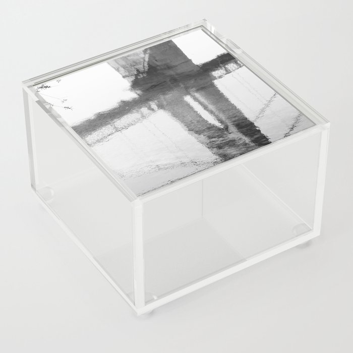 Old Bridge Reflection in Lyon - Black and White France Photography Acrylic Box