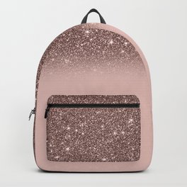 Gradient Blush  Backpack | Girly, Peach, Ombre, Rosegold, Pattern, Decor, Gold, Glitter, Trendy, Modern 