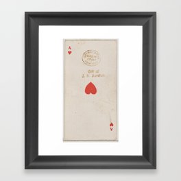 Ace of Hearts (red), from the Playing Cards series (N84) for Duke brand cigarettes Framed Art Print
