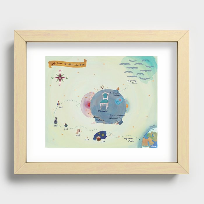 Little Prince Asteroid B612 map Recessed Framed Print