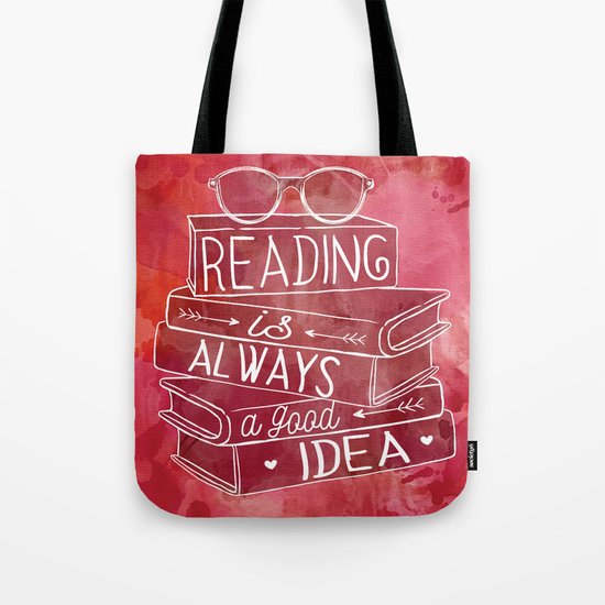 Reading is Always a Good Idea - Red Tote Bag