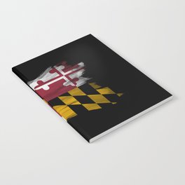 Maryland state flag brush stroke, Maryland flag background Notebook