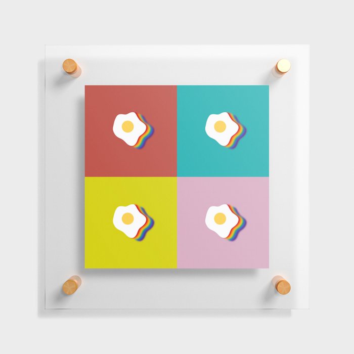 Rainbow fried egg patchwork 2 Floating Acrylic Print