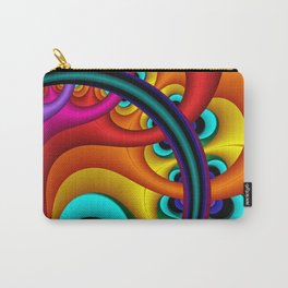 fussily Carry-All Pouch | Illustration, Blue, Cyan, Red, Modernart, Lilac, Digital, Pattertime, Rainbowcolors, Yellow 