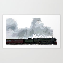 Oliver Cromell Poster Art Print | Painting, Digital, Designbywhacky, Steamtrain, Olivercromwell, Bywhacky, Train, Steambywhacky 