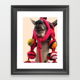 Colorful llama from Peru Framed Art Print