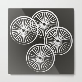 wheels (black and white) Metal Print