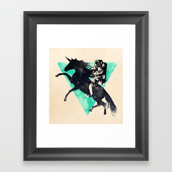 Ride the universe Framed Art Print