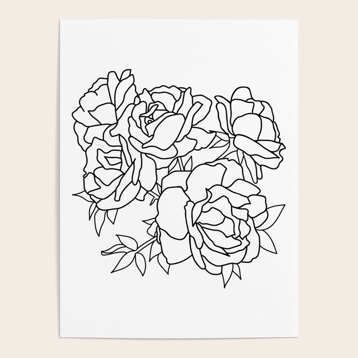 Minimal Flower Cluster Poster by Rosewall Prints Society6