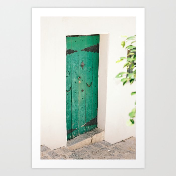 Green door in Ibiza // Ibiza Travel Photography Art Print