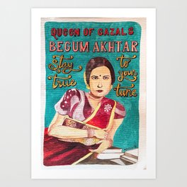 Begum Akhtar Art Print
