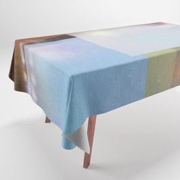 Bold Color Block Landscape By The Sea Tablecloth