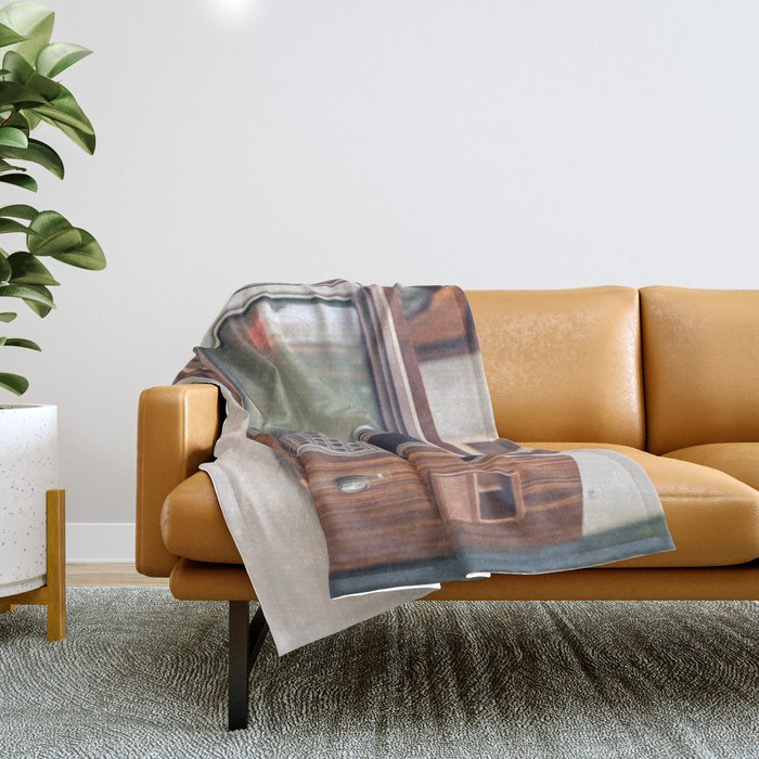 Old and antique television - selective focus point Throw Blanket