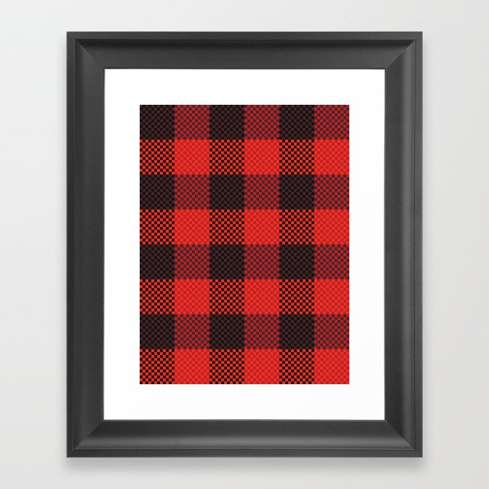 Pixel Plaid - Lumberjack Framed Art Print