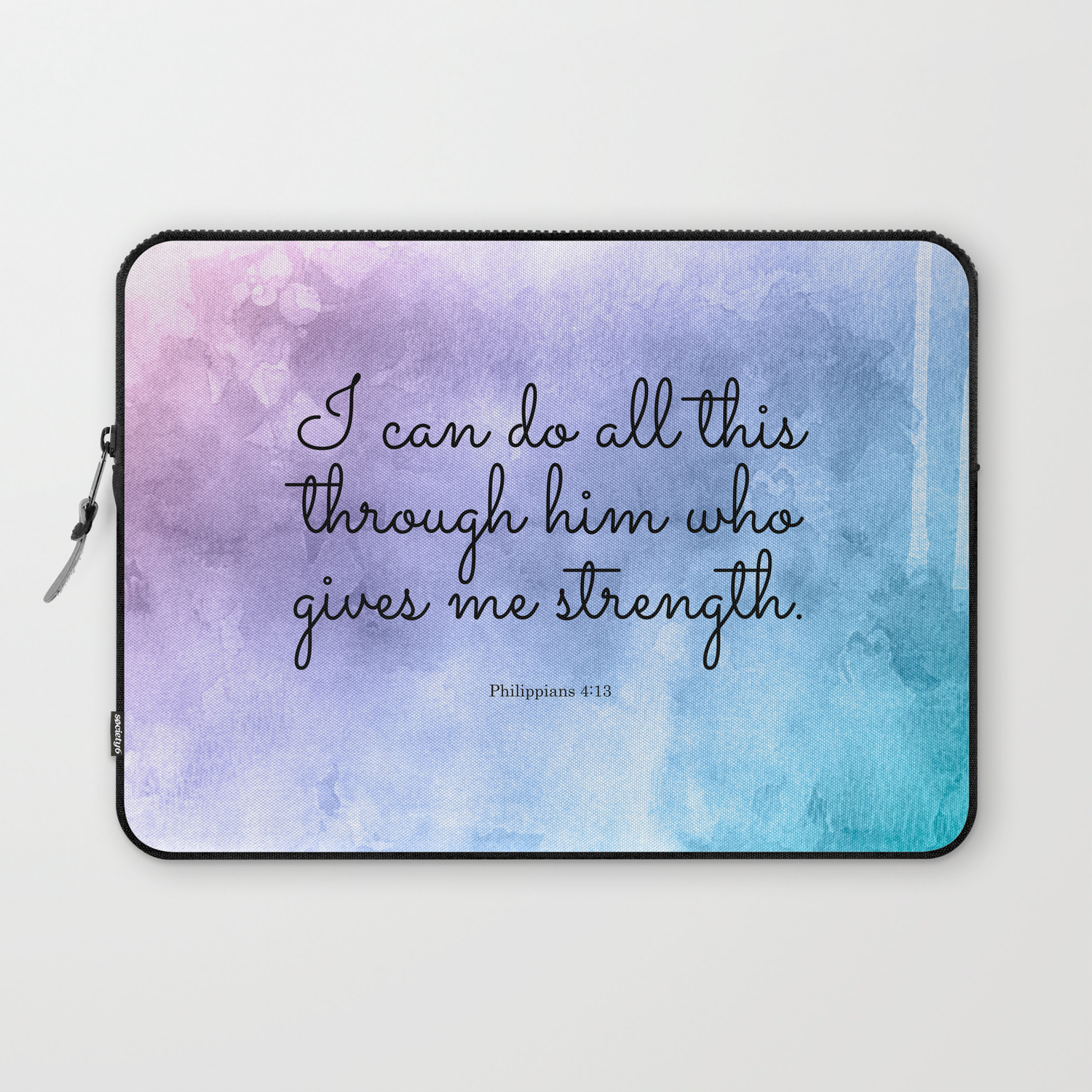 Philippians 4 13 Inspiring Bible Verse Laptop Sleeve By