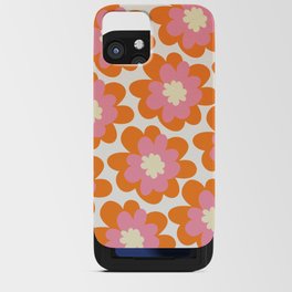 Pink and Orange Flower Pattern iPhone Card Case