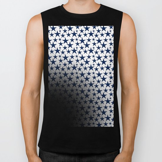 Blue stars on white background illustration Biker Tank