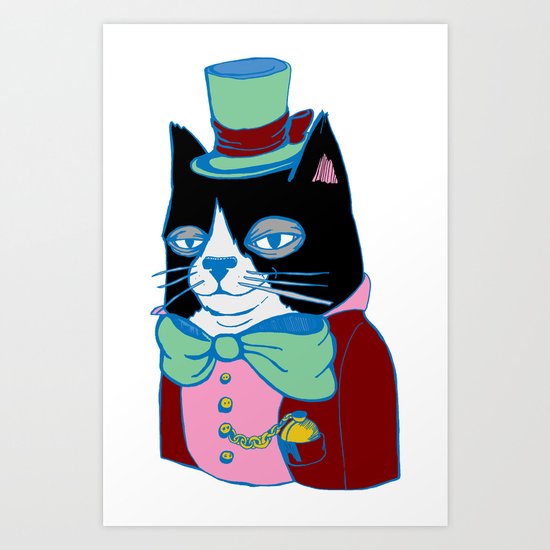 Dignified Cat Does Pastels Art Print