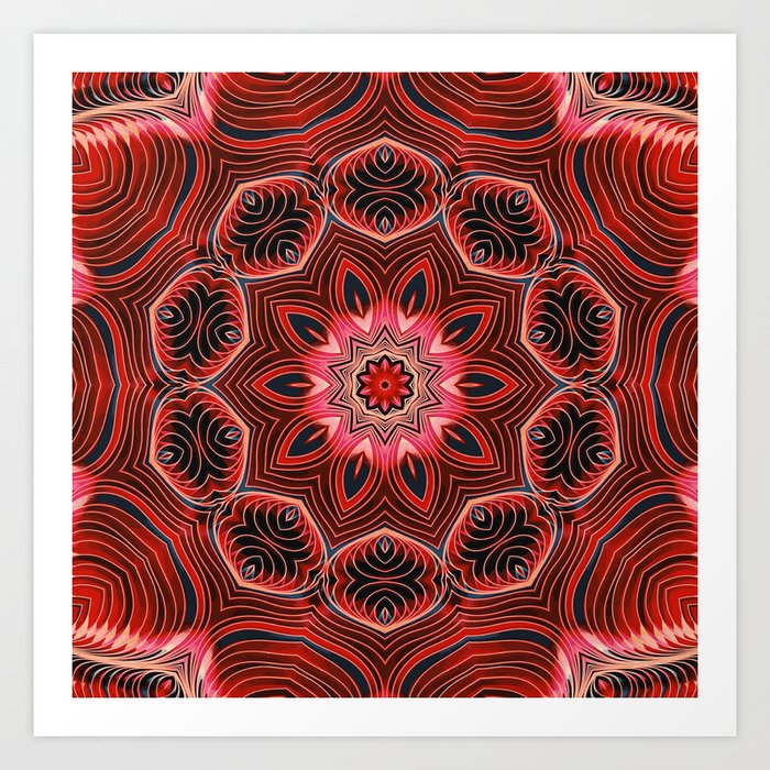 Red Matter Mandala Art Print