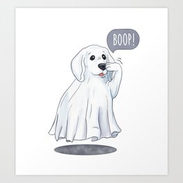 Boop the Dog Ghost (Friendly)! Art Print