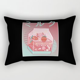 Axolotl Strawberry Milk Cottage Core Japan Axolotl Rectangular Pillow