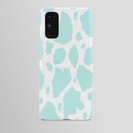 aqua blue mint green animal print cow spots Android Case