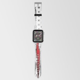 Red & white Grunge American flag Apple Watch Band
