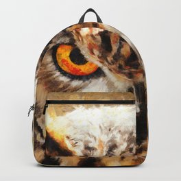 owl look digital painting orcstd Backpack